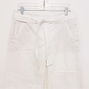 LOFT Wide Leg Tie-Belt Cotton Pants